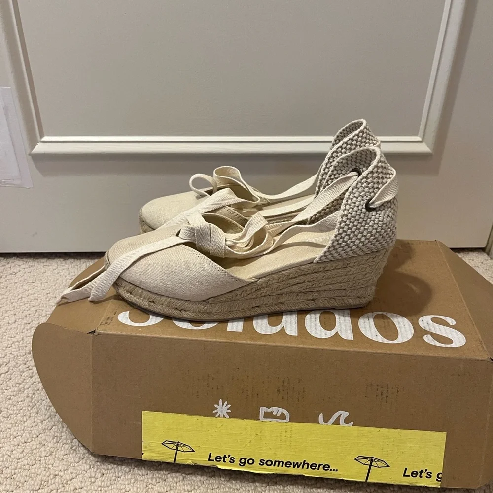 Soludos Cream Espadrille Wedges - Picture 5 of 5